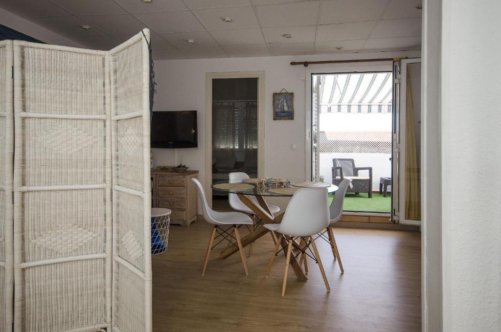 Televízia a/alebo spoločenská miestnosť v ubytovaní Oscar Apartment Sol