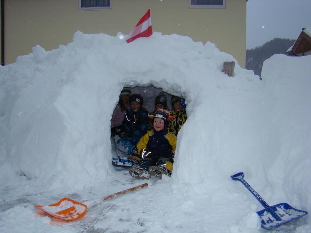Haus am Brunnen during the winter