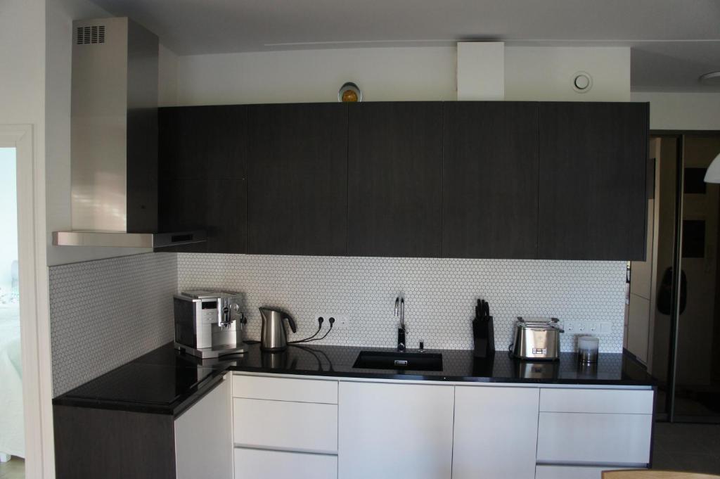 Kuchyň nebo kuchyňský kout v ubytování Kotkapoja Apartment