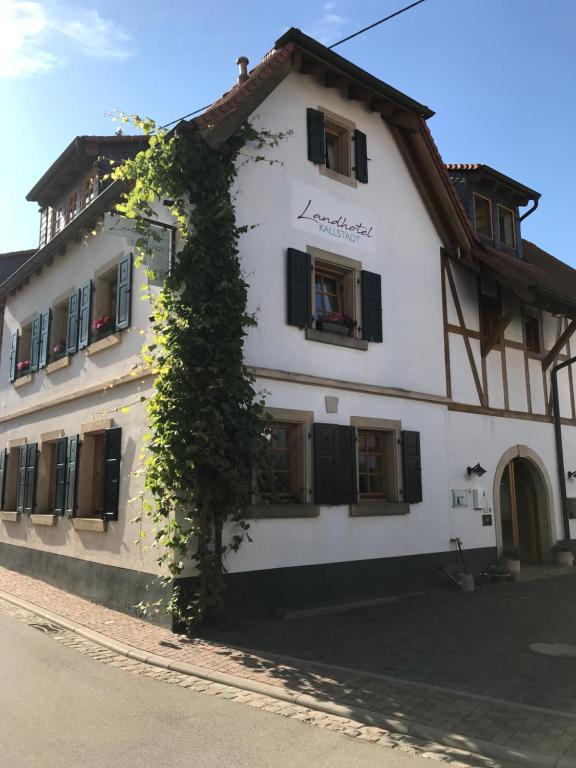 a building with a ivy growing on the side of it at Landhotel Kallstadt in Kallstadt