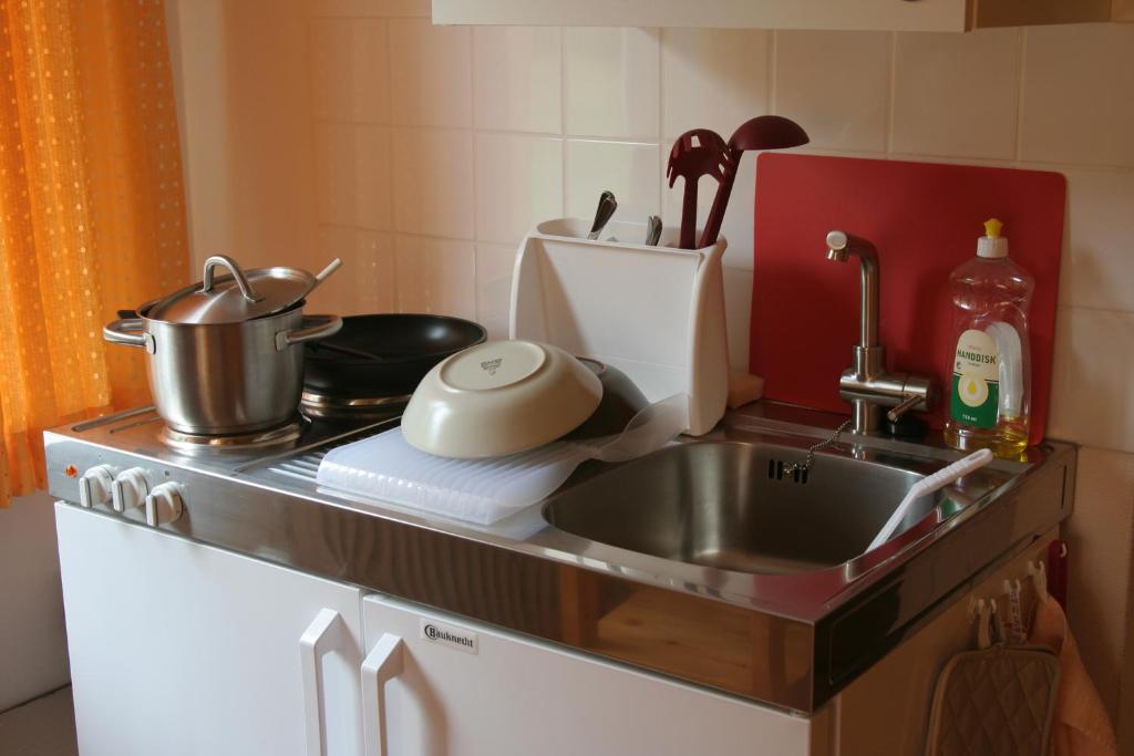 Kuchyň nebo kuchyňský kout v ubytování Bed & Breakfast Björkhyddan