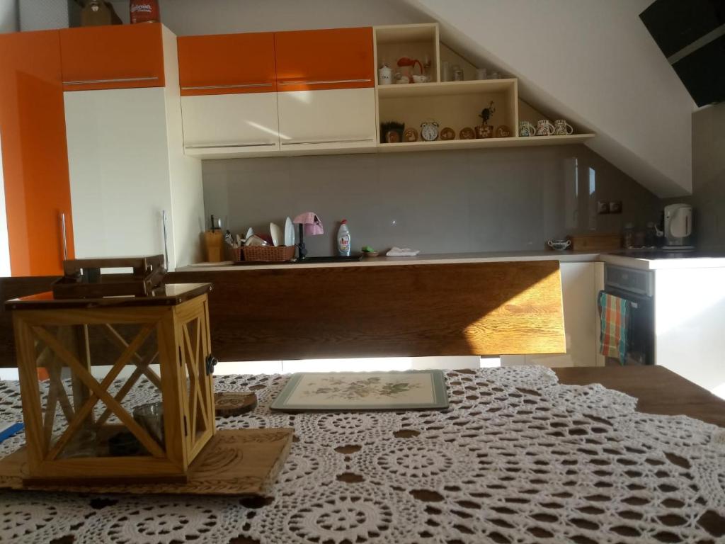 Kuchyňa alebo kuchynka v ubytovaní Zagroda Jakubka