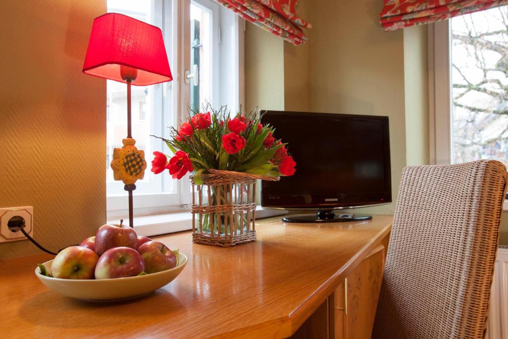 TV a/nebo společenská místnost v ubytování Hotel Fischerhaus