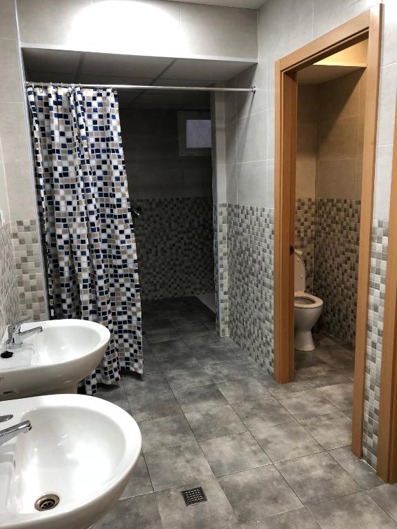 Koupelna v ubytování Albergue Delta