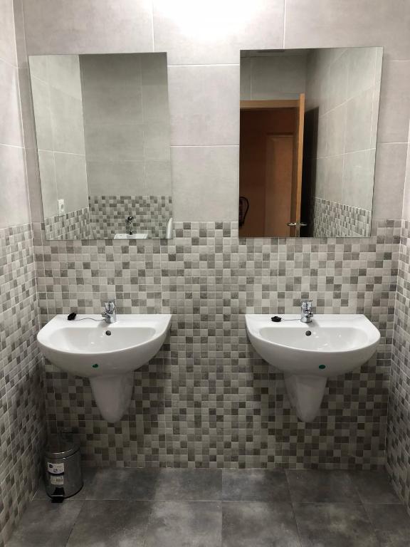 Koupelna v ubytování Albergue Delta