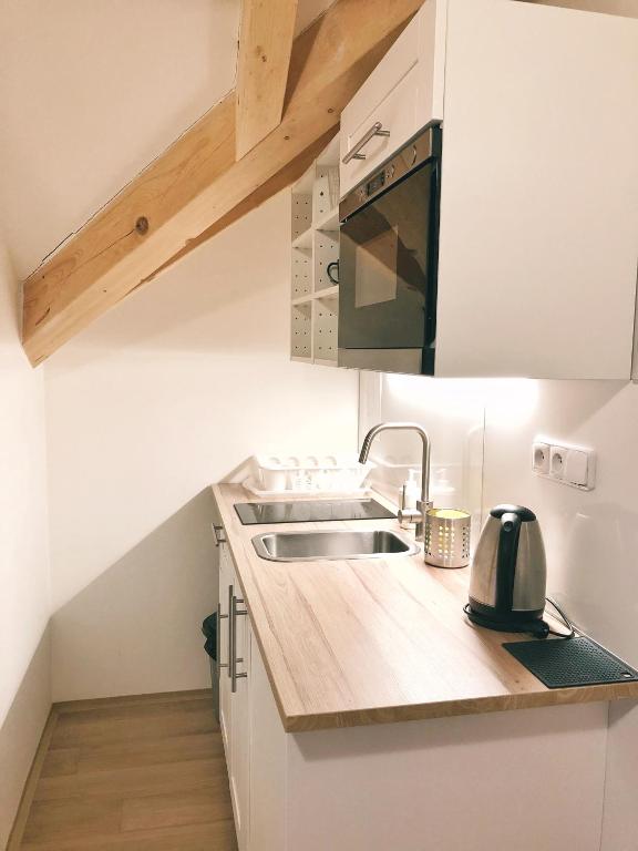 Kuchyň nebo kuchyňský kout v ubytování Apartmány Sportrelax
