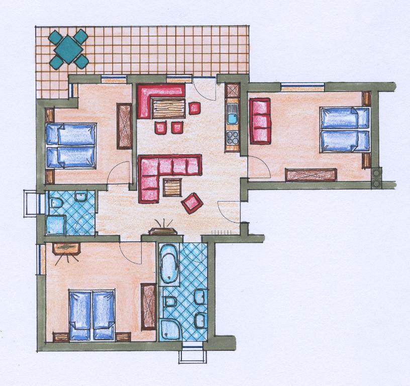 Půdorys ubytování Appartments Enterwald