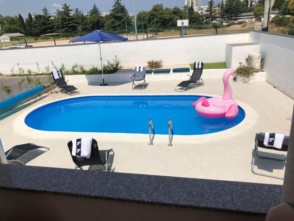 Bazén v ubytovaní Zadar Booking Villa Franov with Pool, 10 min from the Old Town of Zadar alebo v jeho blízkosti