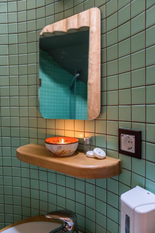 Koupelna v ubytování Apartma Zemljanka
