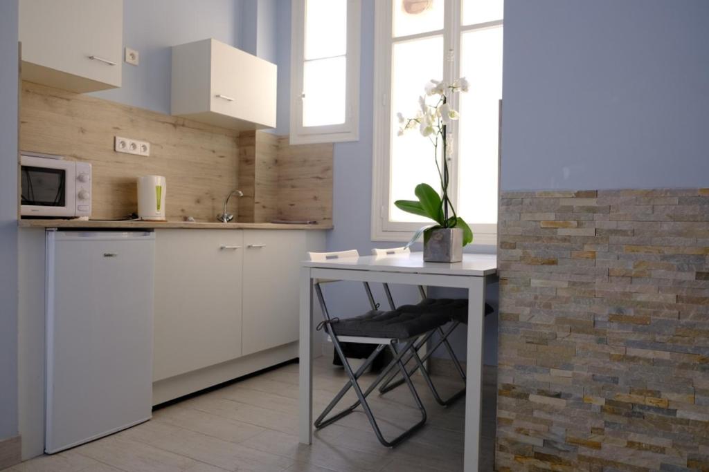 Kuchyň nebo kuchyňský kout v ubytování Apartments Monaco