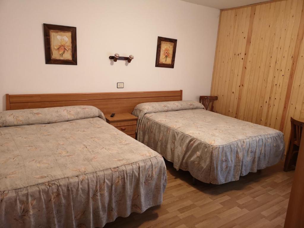 Postel nebo postele na pokoji v ubytování Hostal Pirineos Sarvisé