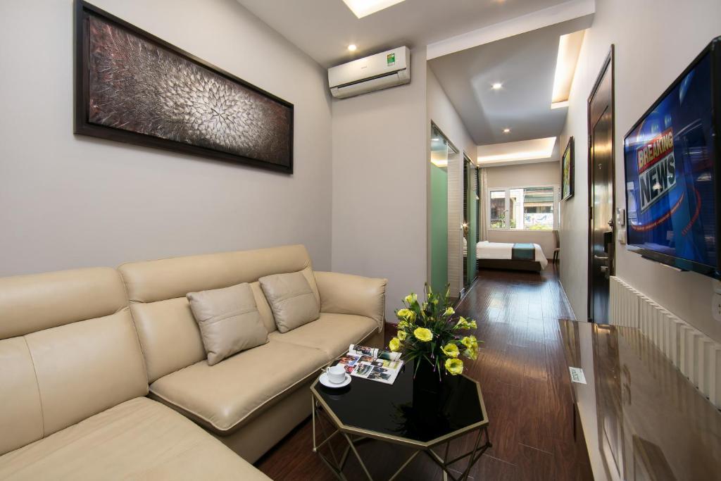 Posezení v ubytování Bonne Nuit Hotel & Spa Hanoi
