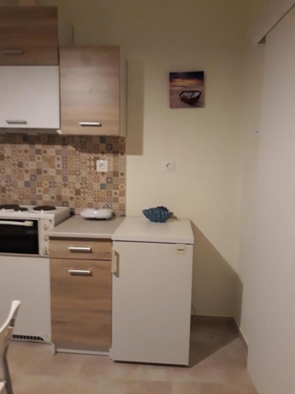 Kuchyň nebo kuchyňský kout v ubytování Atrium - Lafkos