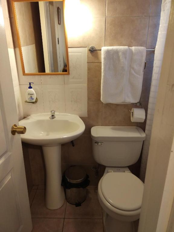 Koupelna v ubytování Apart Hotel Aleman