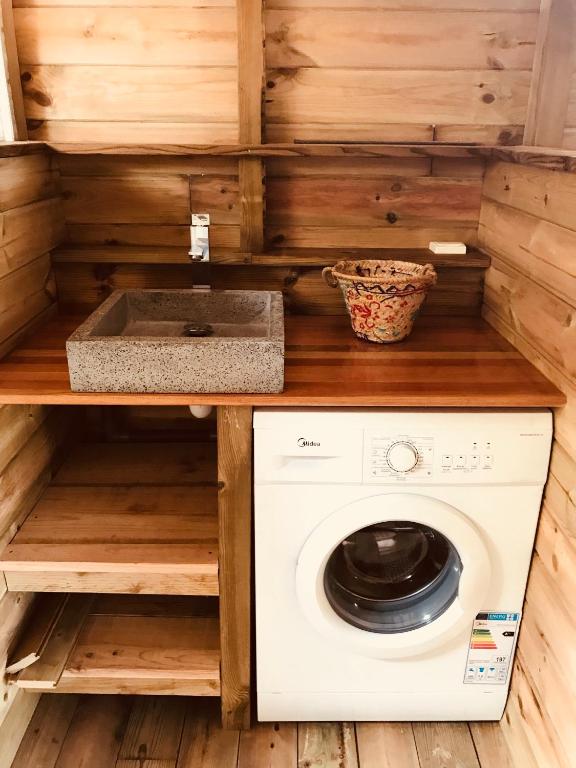 Kuchyň nebo kuchyňský kout v ubytování Bungalow de charme vue mer