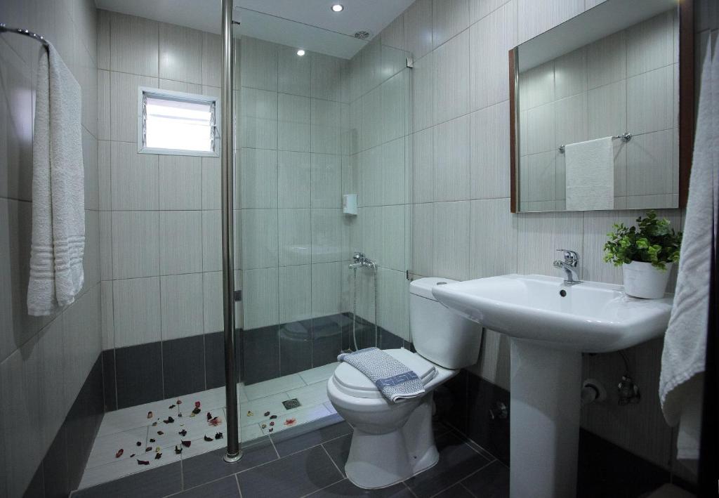 Koupelna v ubytování Hotel Epavli