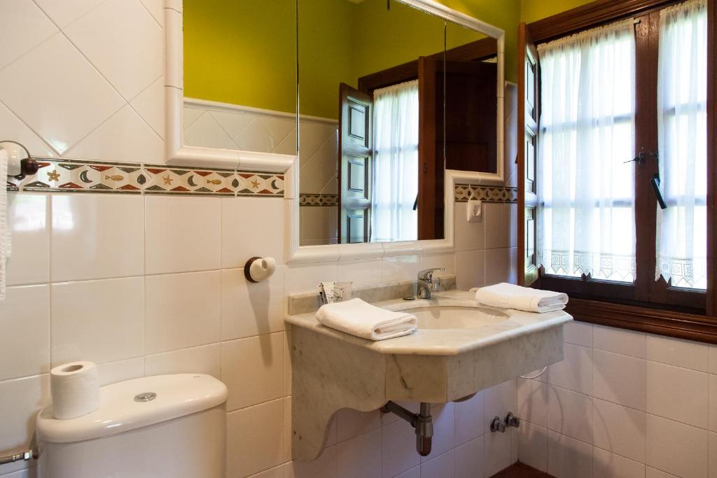 Koupelna v ubytování Hosteria Hijuelas