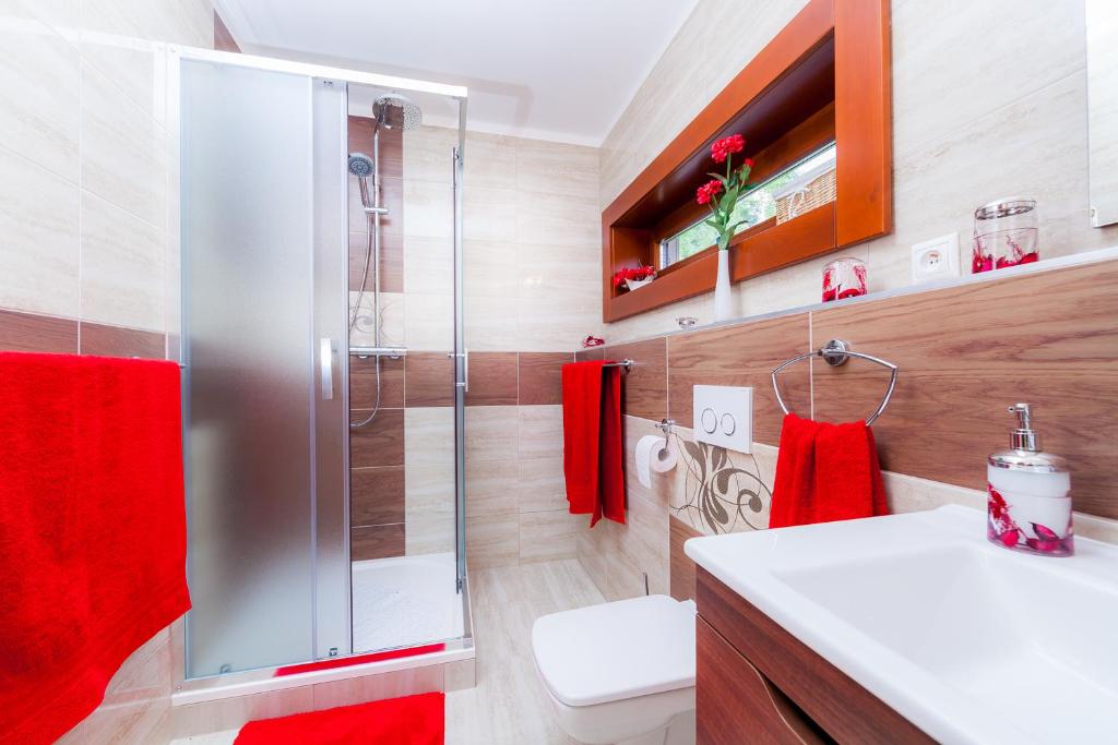 Koupelna v ubytování Relax Apartmany