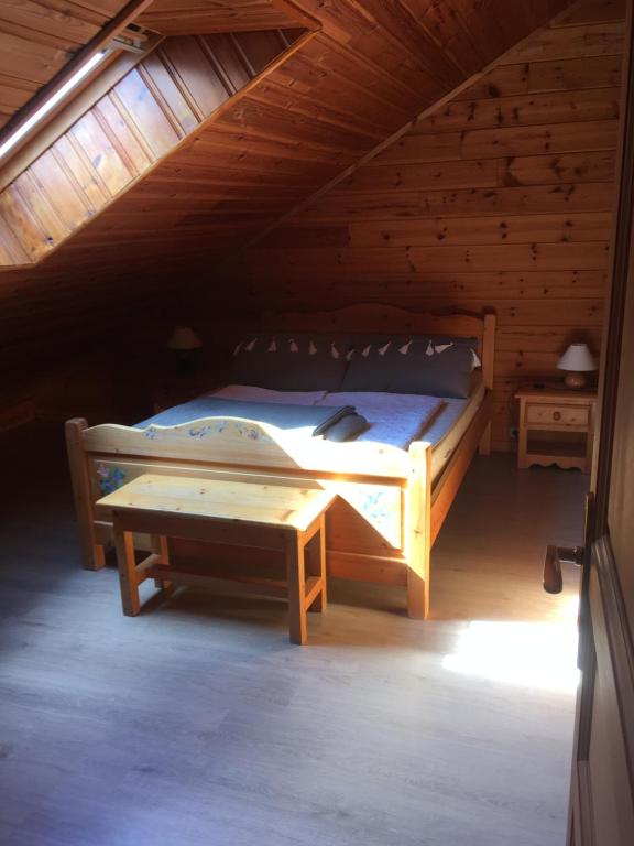 Postel nebo postele na pokoji v ubytování chalets de la Soyotte