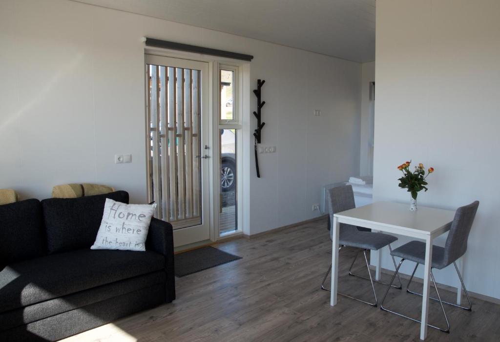 Posezení v ubytování Krákhamar Apartments