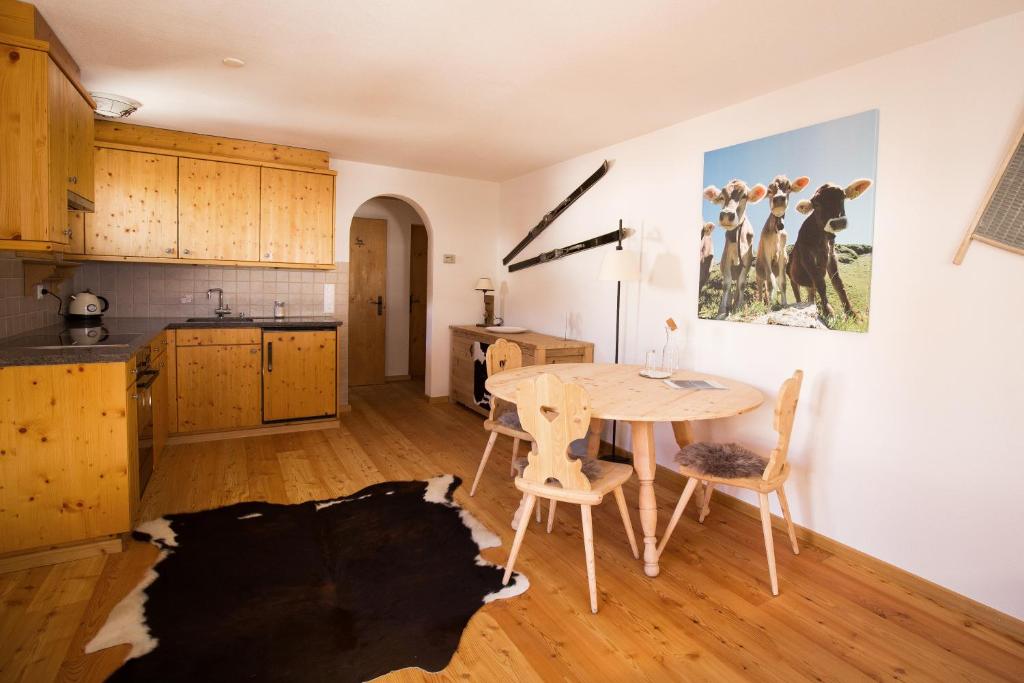 Kuchyň nebo kuchyňský kout v ubytování Hotel Madrisajoch