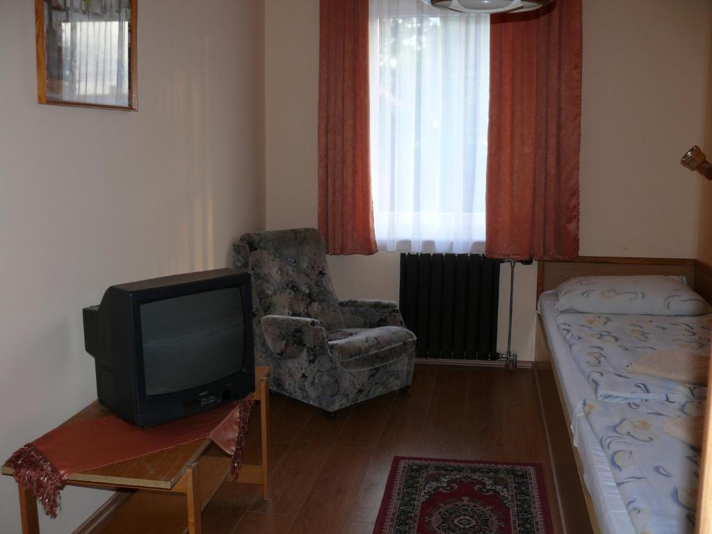 Televiisor ja/või meelelahutuskeskus majutusasutuses Hotel Orchidea