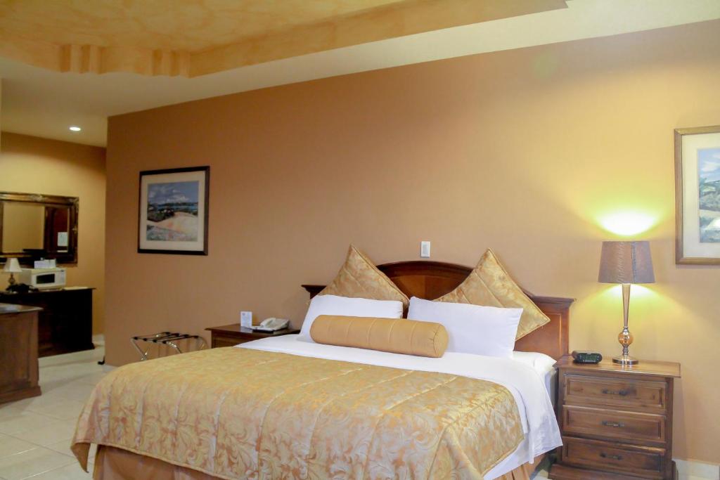 Cama o camas de una habitación en Hotel Monteolivos