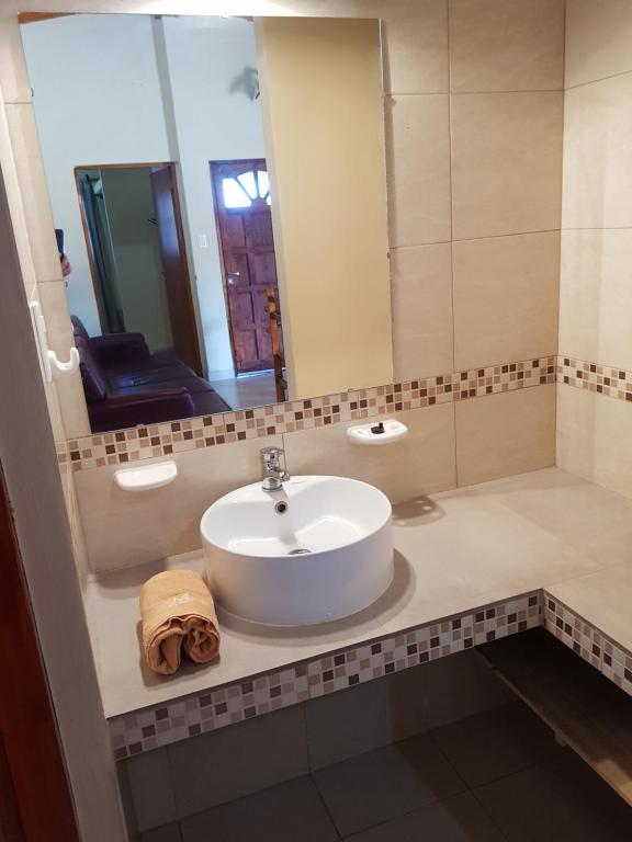 Koupelna v ubytování Cabañas La Suyana