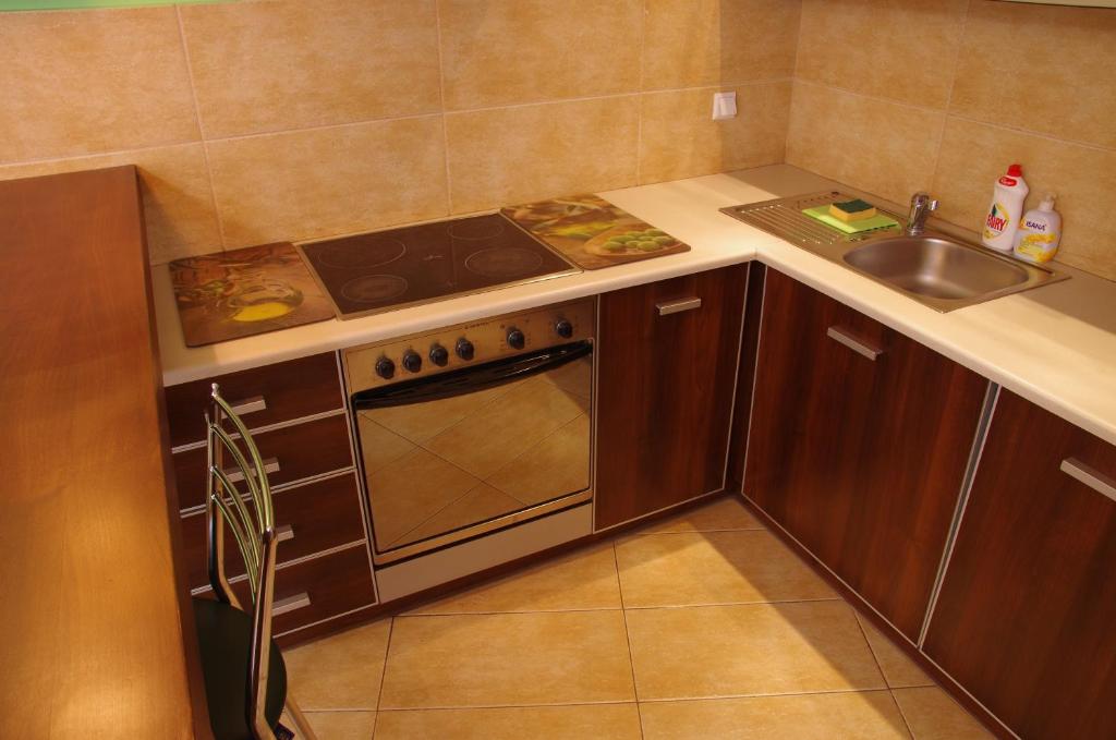 Kuchyňa alebo kuchynka v ubytovaní Szucha Apartments