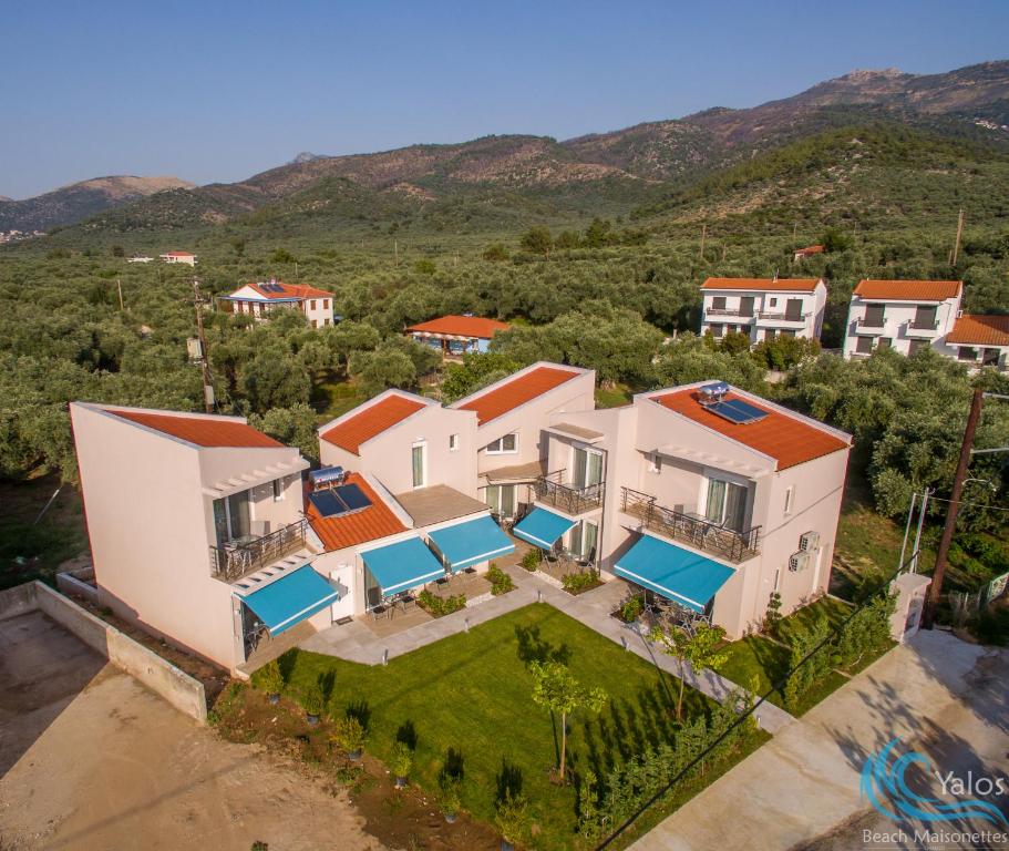 an aerial view of a house at Yalos Beach Maisonettes in Skala Sotiros