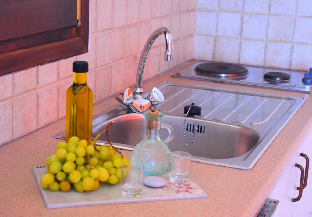 Kuchyň nebo kuchyňský kout v ubytování Asteras Apartments