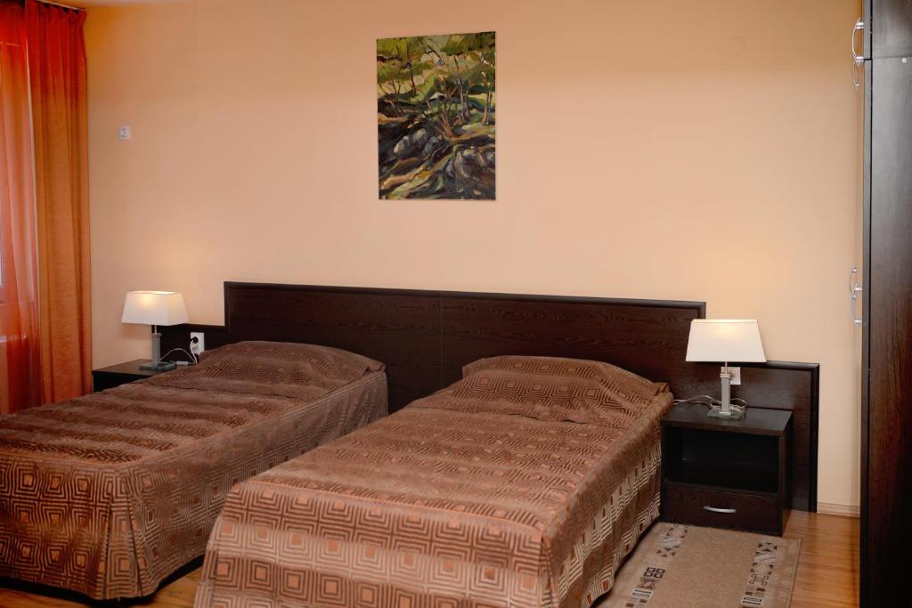 Postel nebo postele na pokoji v ubytování Family Art-Hotel Zora