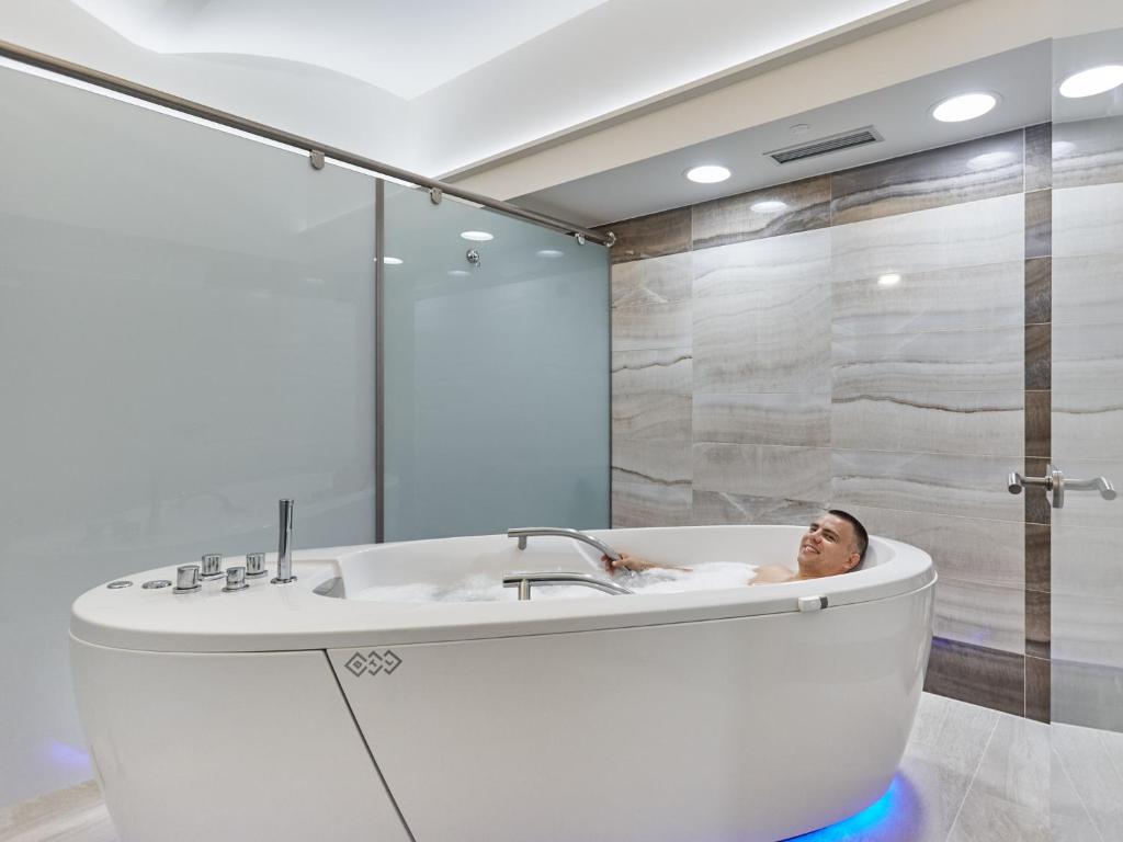Koupelna v ubytování Hotel Sirius