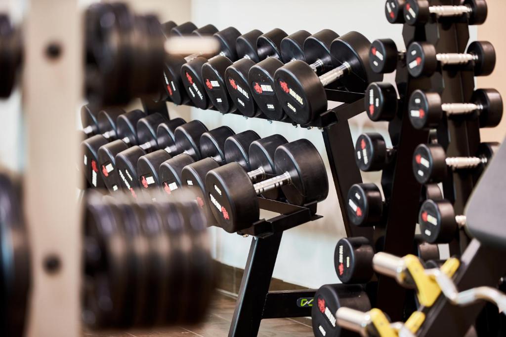 Fitness centrum a/nebo fitness zařízení v ubytování Green Tower Hotel