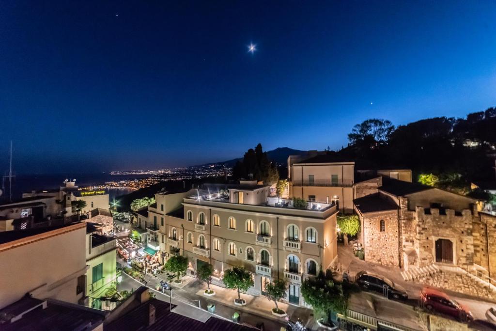 A general view of Taormina or a view of the city taken from a szállodákat