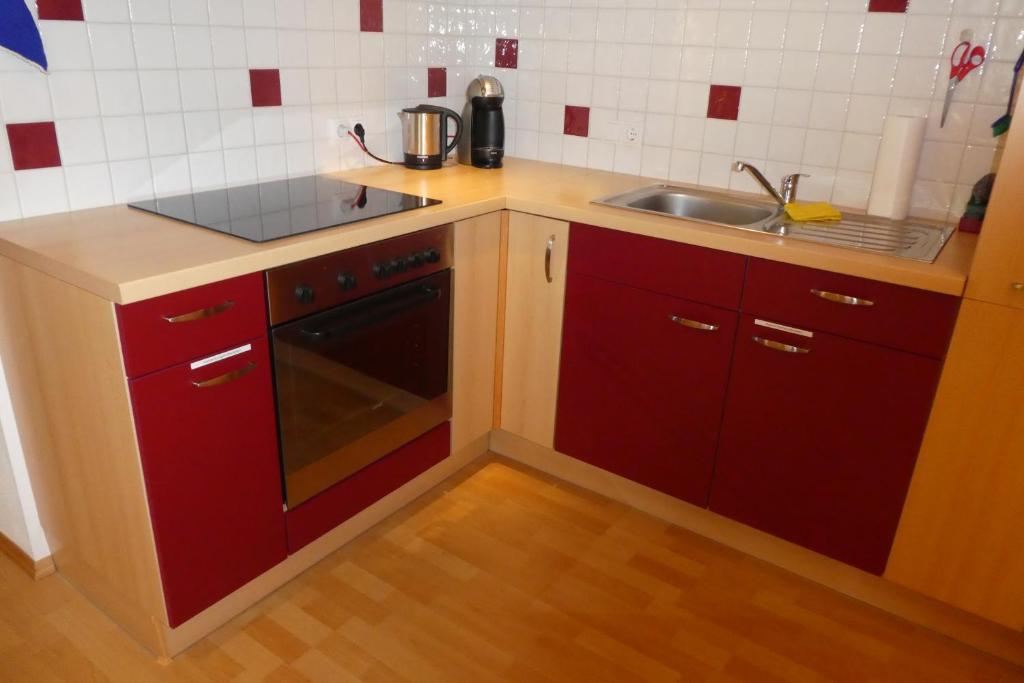 Kuchyň nebo kuchyňský kout v ubytování Narrenhaus
