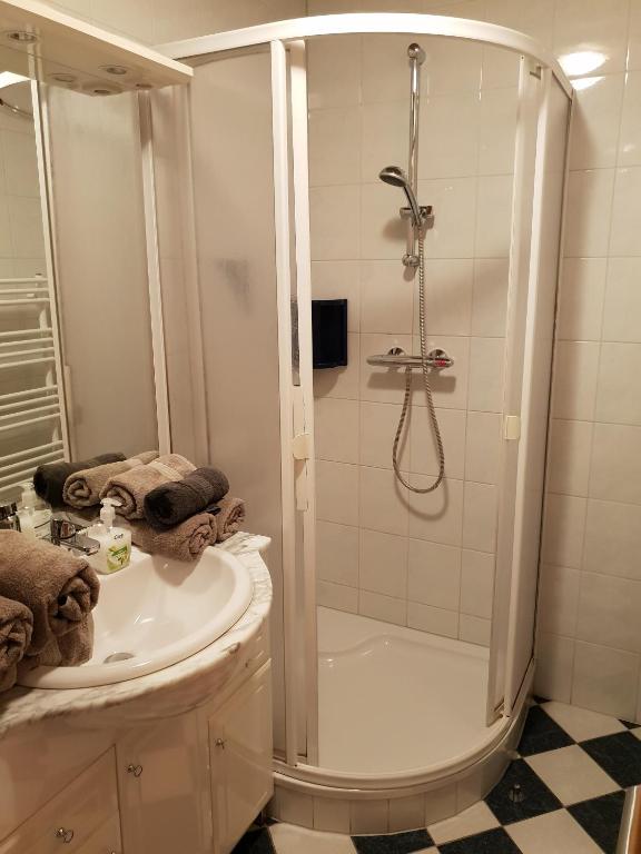 Koupelna v ubytování Appartement Gugganig