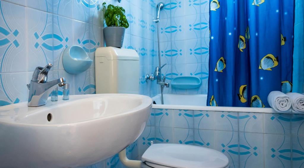 Koupelna v ubytování Apartmani Lučica