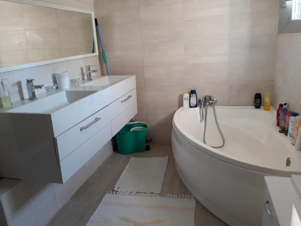 Koupelna v ubytování Casa Sannicolau
