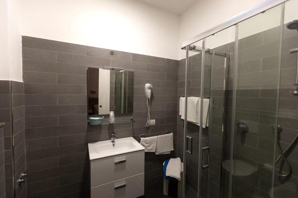 Koupelna v ubytování Albergo Le Sorgenti