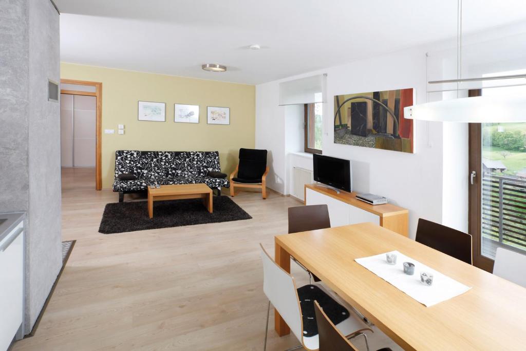 TV a/nebo společenská místnost v ubytování Apartmán Stará škola
