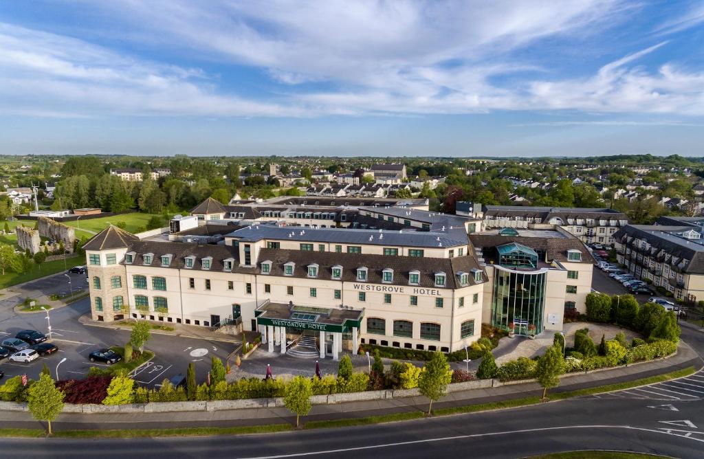 an aerial view of a large white building at Westgrove Hotel in Clane