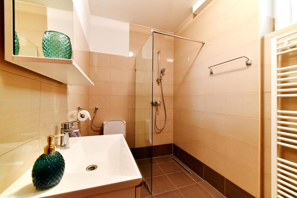 Koupelna v ubytování Apartman Hertz