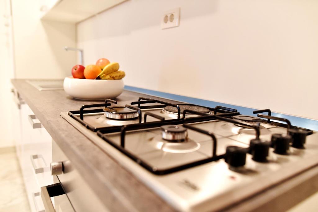 Kuchyň nebo kuchyňský kout v ubytování Apartman Hertz