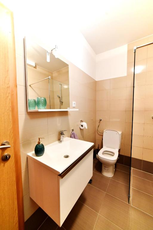 Koupelna v ubytování Apartman Hertz