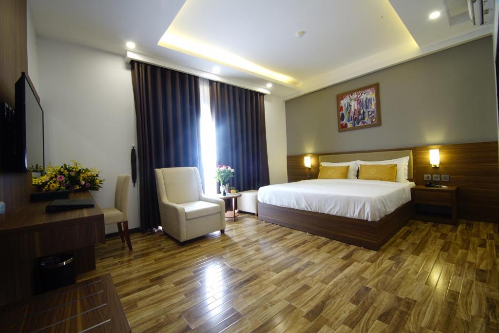 TV a/nebo společenská místnost v ubytování Green Hadong Hotel