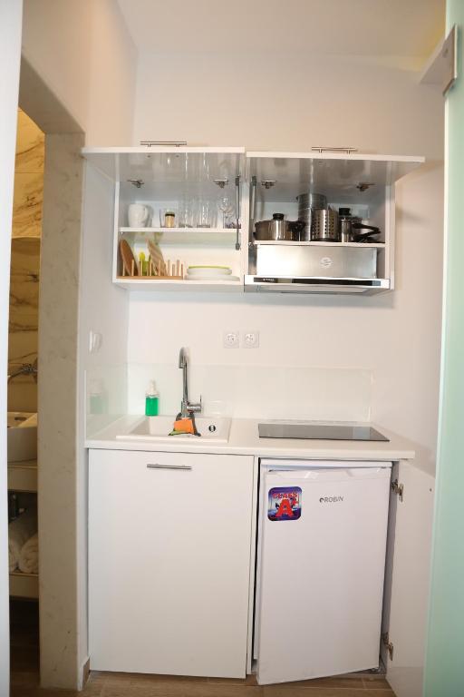 Kuchyň nebo kuchyňský kout v ubytování Coral Boutique Apartments