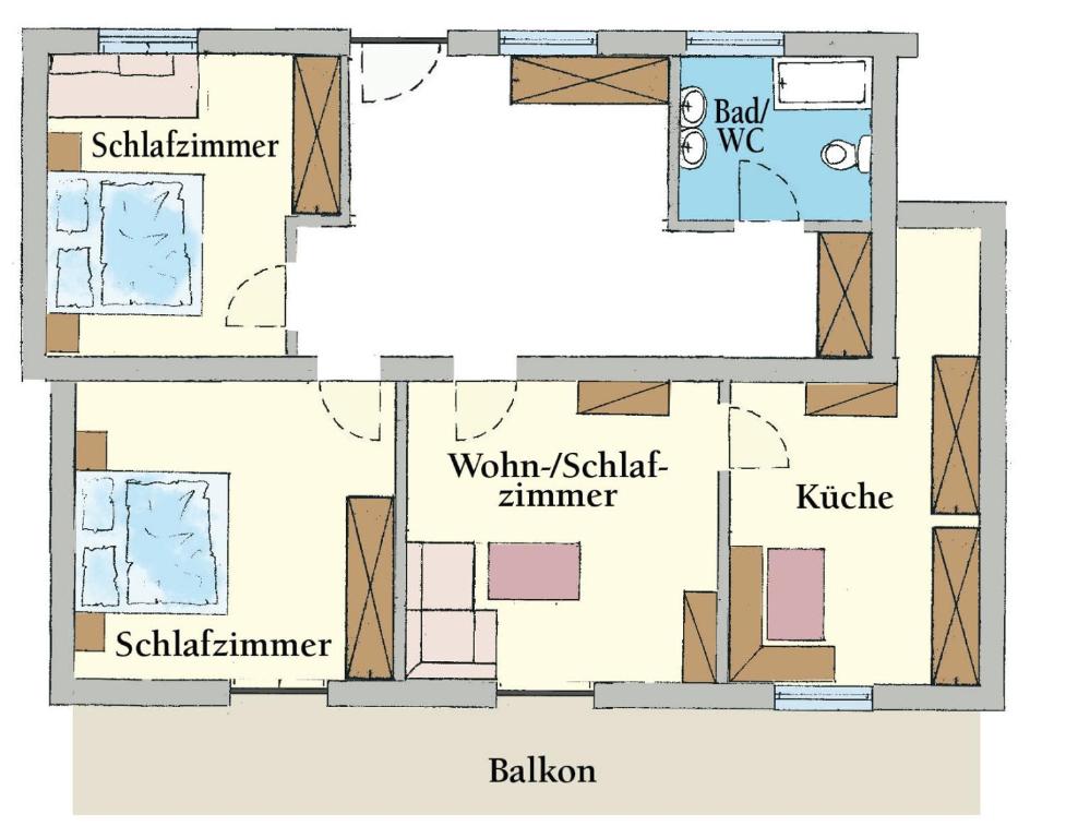 Plan piętra w obiekcie Appartementhaus Bergland