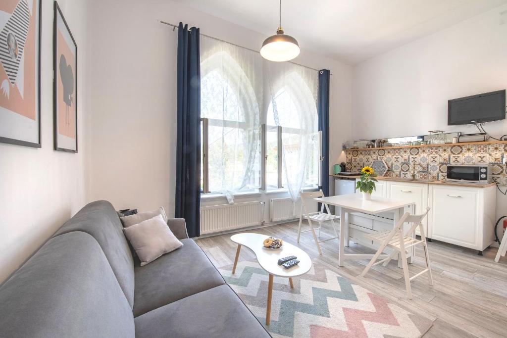 Posezení v ubytování Apartament Zamkowy