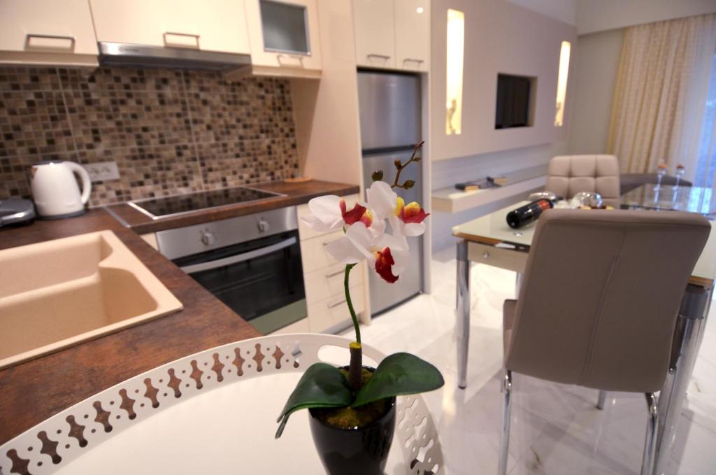 Kuchnia lub aneks kuchenny w obiekcie Stefanos Resort